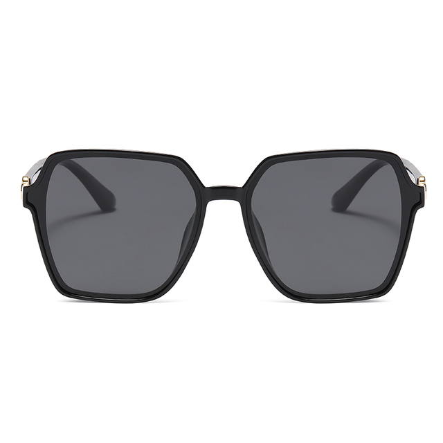 Stock Large Square Frame Metal Decoration Women UV400 Protection TR90 Sunglasses #81802