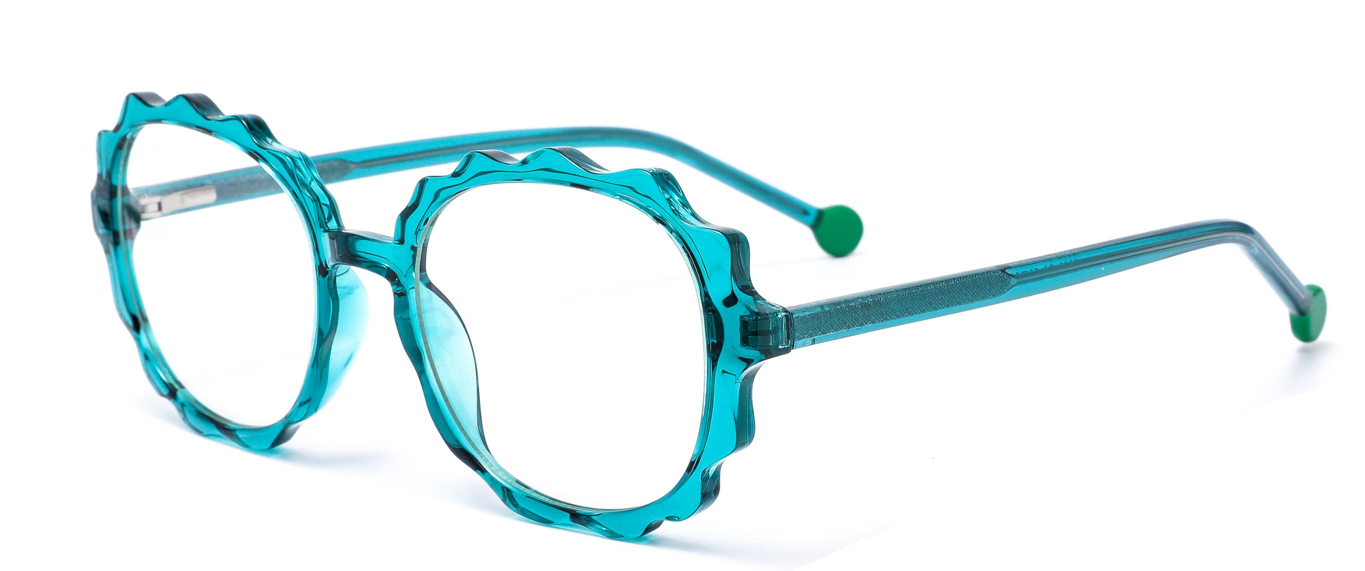 Prikupni 3D valoviti okvirji TR90+CP Ženski optični okvirji proti modri svetlobi #2026