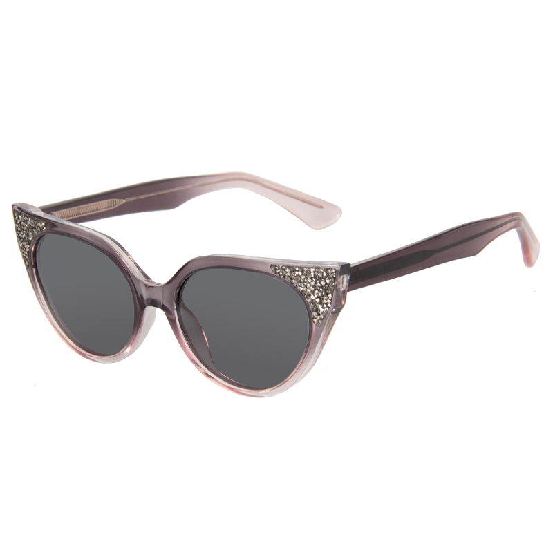 7012 Cat Eye Shape Shiny Rhinestones Polarized lens Fashion Women Sunglasses