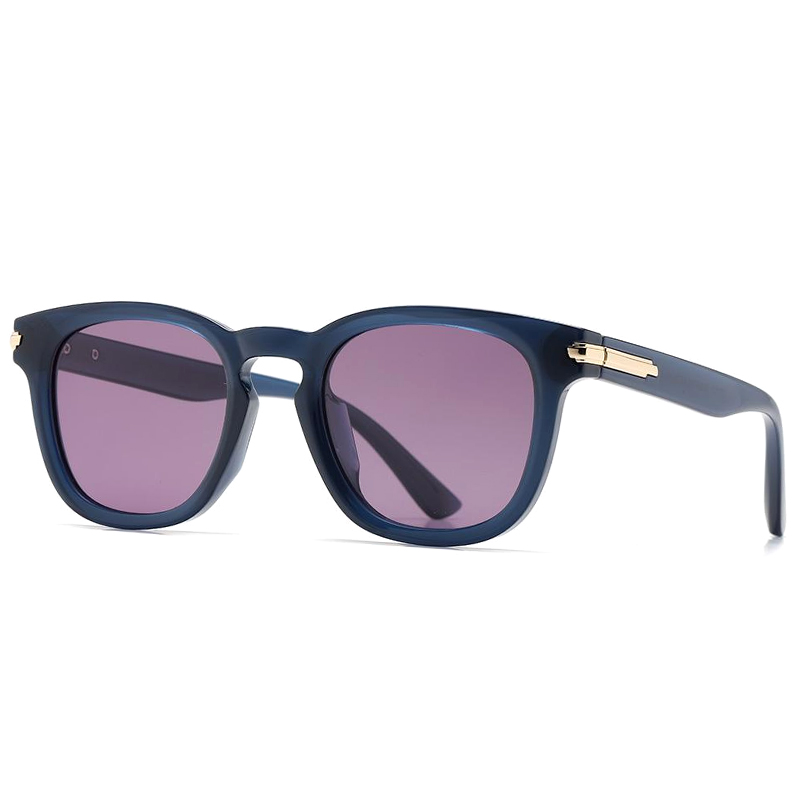 7529 Roundish Frame with Keyhole Nose Bridge Full UVA UVB Protective Sunglasses