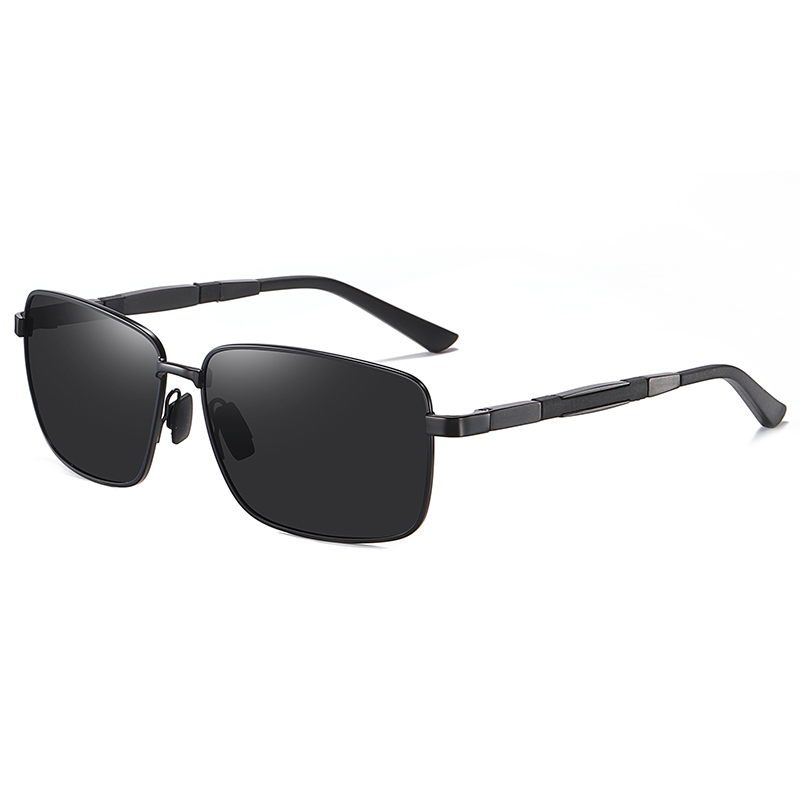 Rectangle Polarized Metal Sunglasses 81700