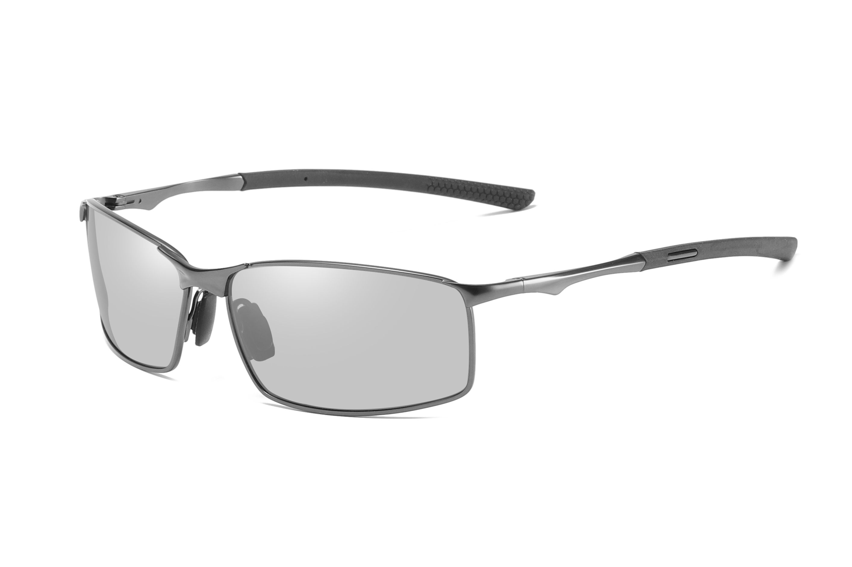 Класични правоугаони облик за мушкарце за вожњу металом + гумене поларизоване наочаре за сунце #81697