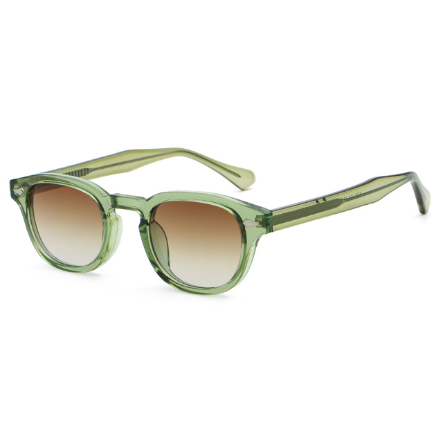 6201 Classic Round Frame Keyhole Nose Bridge Plastic Sunglasses