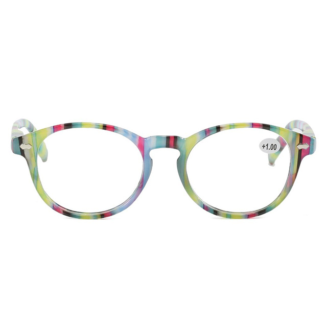 3114 Classic Round Shaped Beautiful Colorful Stripes Reading Glasses