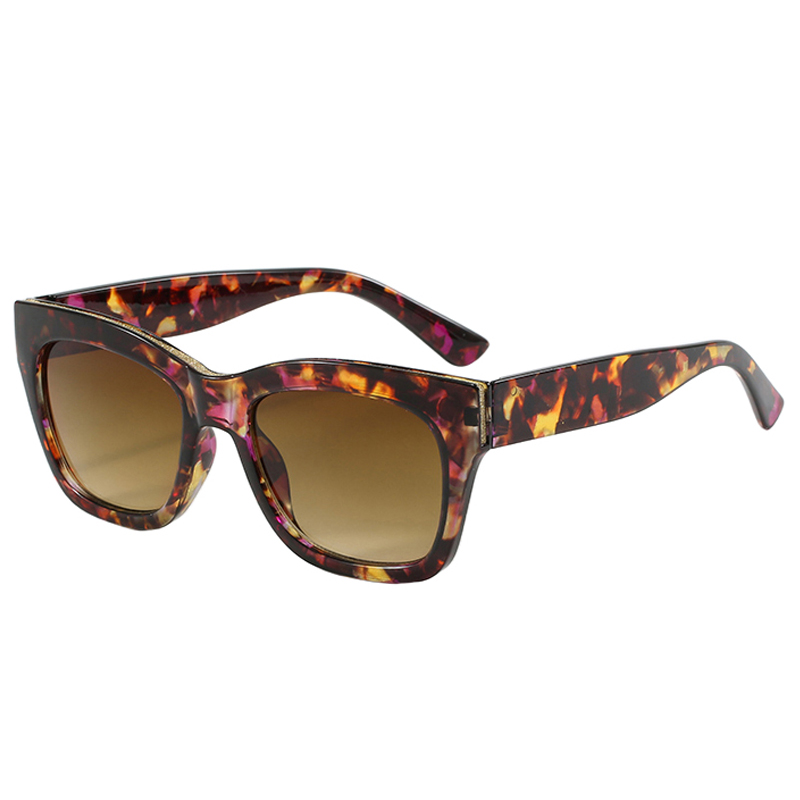 86508 Reghoekige vormraam -aksent met glitterpoeier plastiekinspuiting Vroue sonbrille