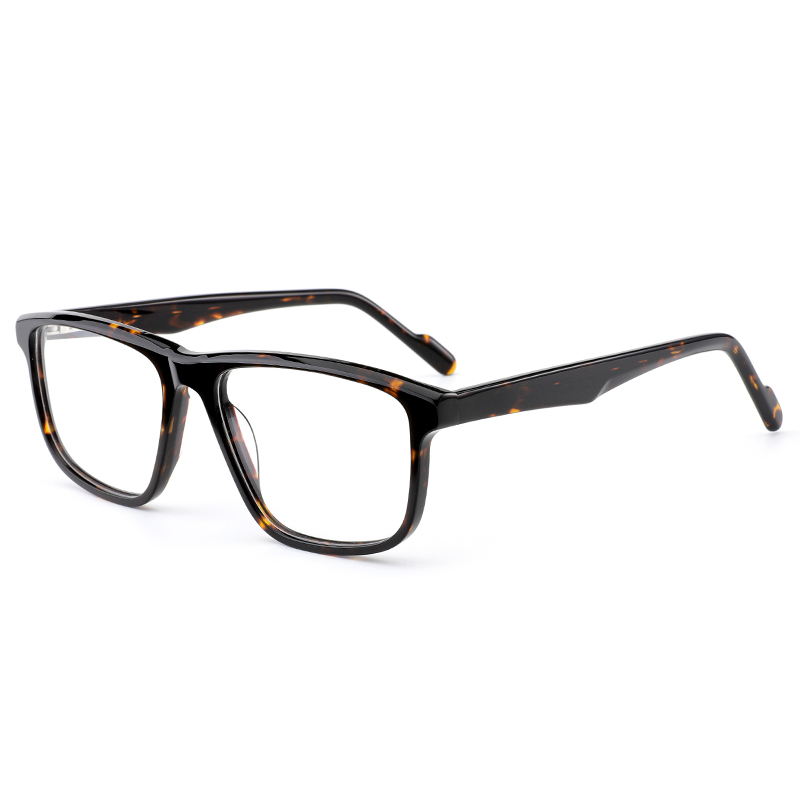2160 Biggie Square Shaped Rims Pin Inserted Temples Handmade Acetate Optical Frames for Men