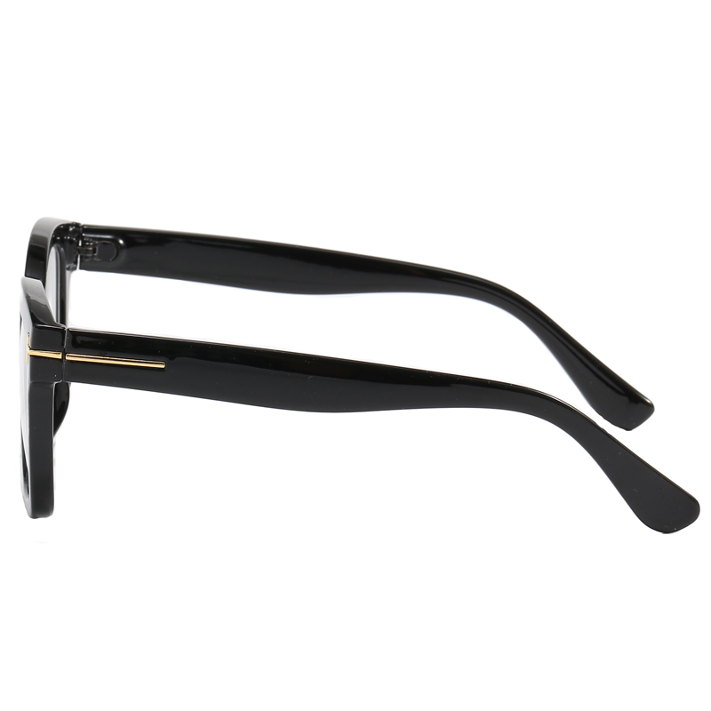 86542 Biggie Square Shaped Rims Thick Temples Featuring Gold Metal T Shape Studs Plastic Optical Frames