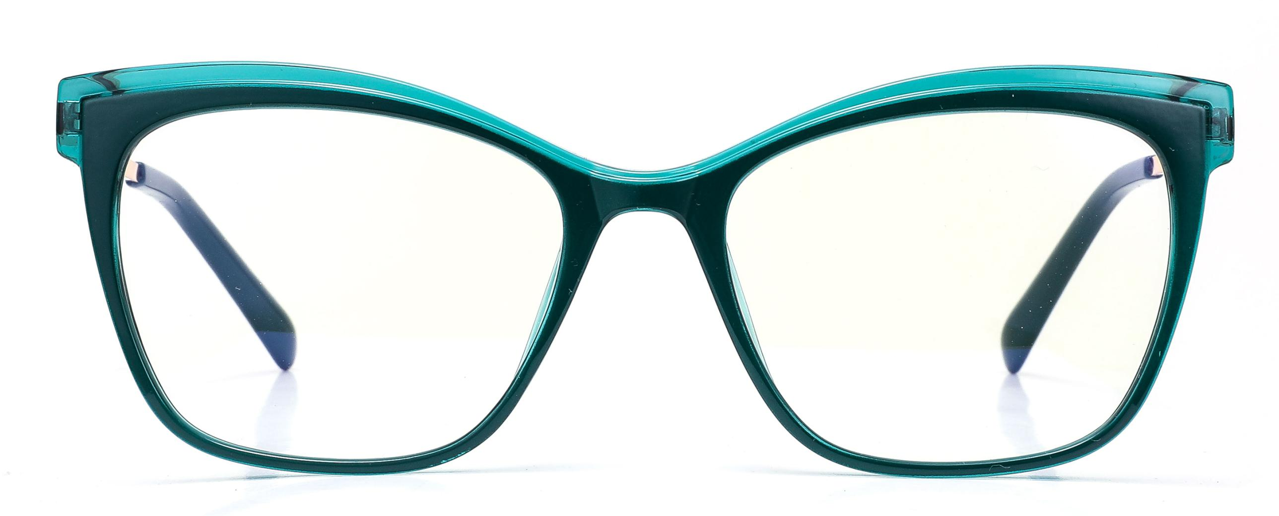 Cadre rond Transparent en forme d'oeil de chat, Design TR90 + CP, Anti-lumière bleue, montures optiques pour femmes #2035