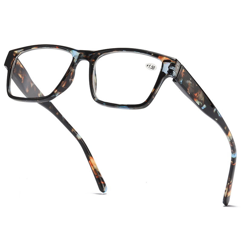 عینک مطالعه پلاستیکی مردانه و زنانه رنگ لاک پشت کلاسیک مستطیل شکل #81310
