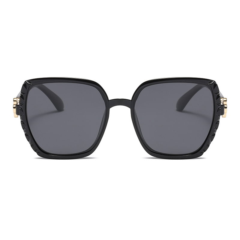 Готовые модные женские поляризационные солнцезащитные очки TR90 в большой оправе с металлическими дужками #81809