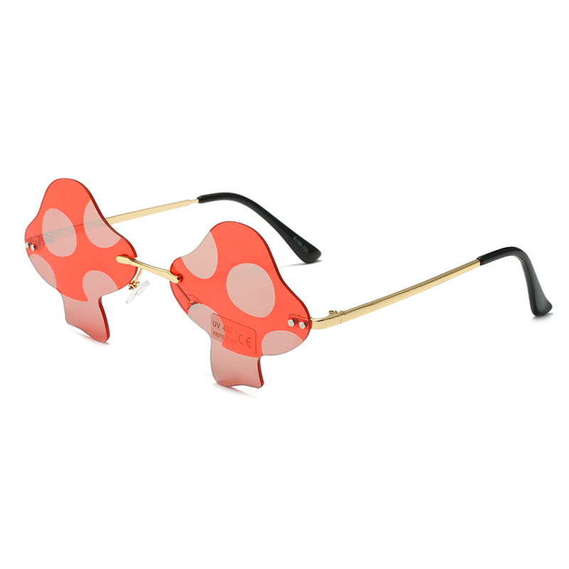 Stock Hot Sale Cute Colorful Mushroom Shape Frame Pakeke Party Haereere Concert Festival Polarized Sunglasses #81198