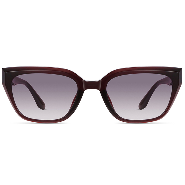 9136 Retro Square Shaped Frame Features Geometrical Lines Eyebrow Sunglasses