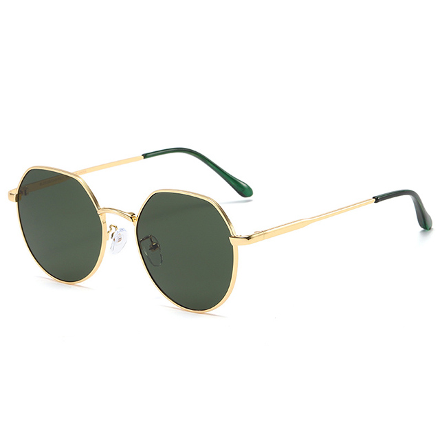Metalowe okulary przeciwsłoneczne z polaryzacją w stylu retro, okrągłe, męskie/damskie #80148