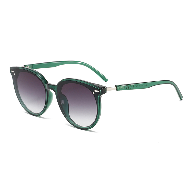 3459 Nowoczesna okrągła rama ma metalowe nity UVA UVB ochronne okulary przeciwsłoneczne unisex