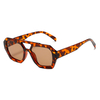 3486 Ogromna geometryczna przednia rama podniesiona podwójne okulary przeciwsłoneczne Unisex w stylu podwójnego mostu