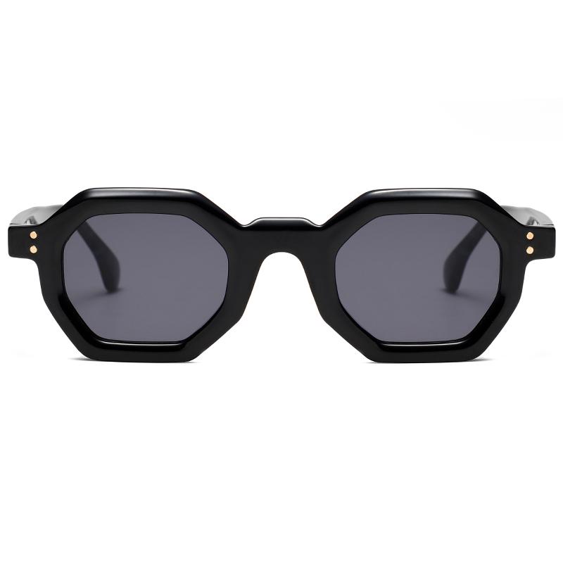 3467 Geometryczny sześciokątny kształt grubej ramki UV400 Kategoria 3 na trendach okulary przeciwsłoneczne unisex