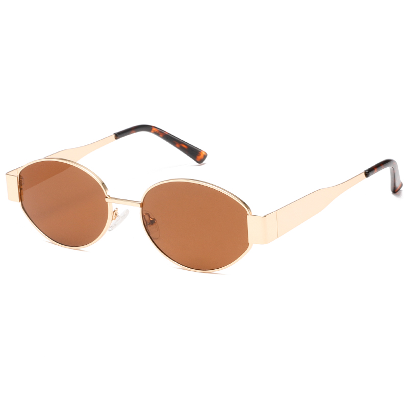 2281 Populär verkaufen kleine ovale Rahmen Ultradünne Metallblech Tempel Unisex Sonnenbrille