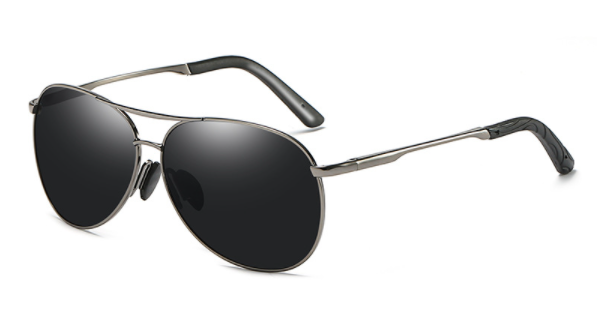 Dvojité můstky Aviator Pánské/Dámské kovové polarizované sluneční brýle #180880