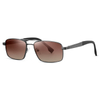 15104 Persegi Panjang Jembatan Hidung Double Men Metal Sunglasses