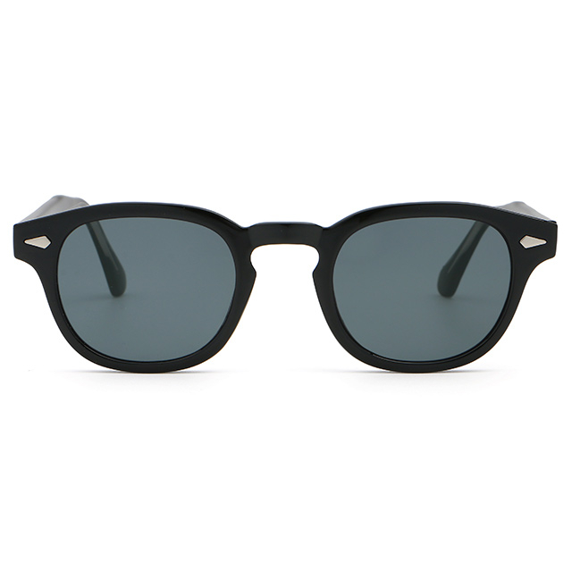 6201 Classic Round Frame Keyhole Nose Bridge Plastic Sunglasses