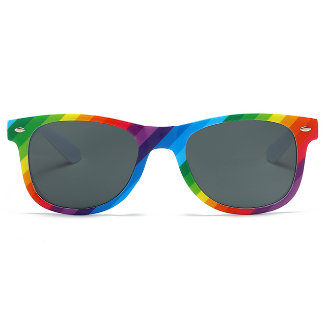 8816316 Rainbow Pattern Printing Branded Promotional Sunglasses
