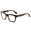 8016 Textured Square Shaped Acetate Construction Blue Light Blocking Optical Frames for Men