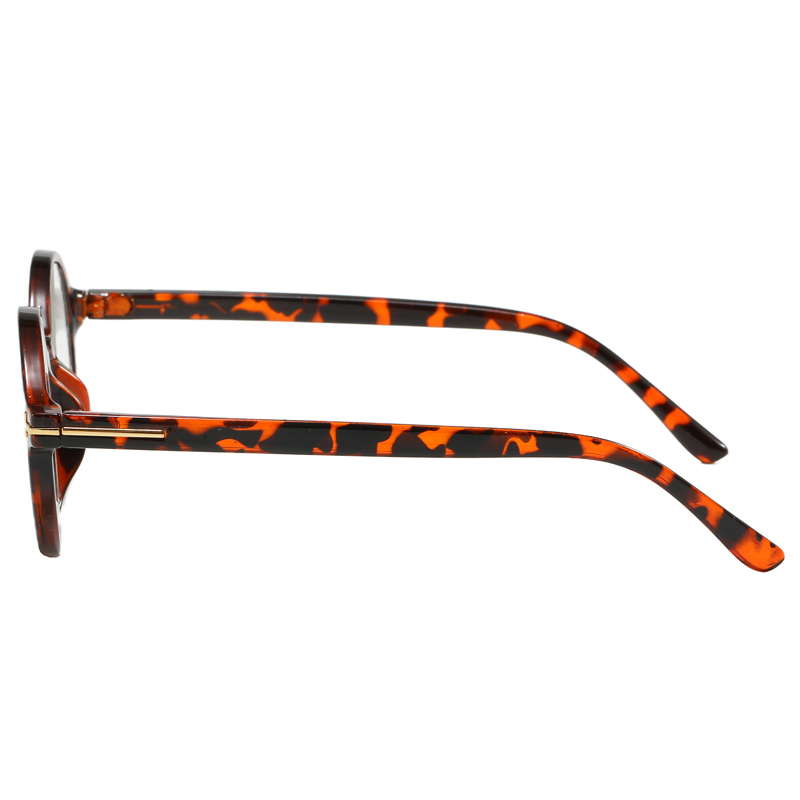 86541 Retro Round Shape Rims Featuring Gold Tone Metal T Studs PC Unisex Optical Frames