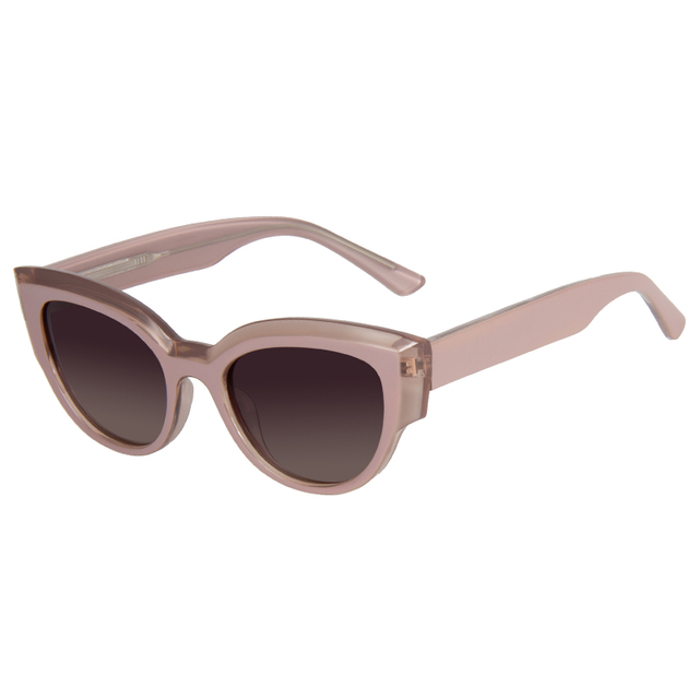 8007 Unique Design Cat Eye Frame with Chunky Eyebrow TAC Polarized Women Plastic Sunglasses